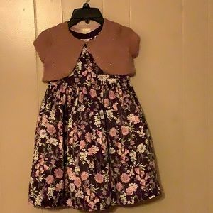 Laura Ashley floral dress with matching sweater